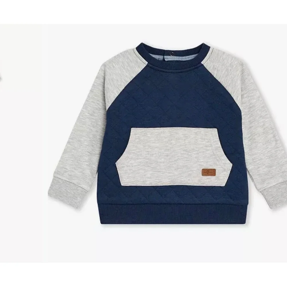 Boys 7 For All Mankind Quilted Sweatshirt and Pants 2-Piece Set size 4 blue gray